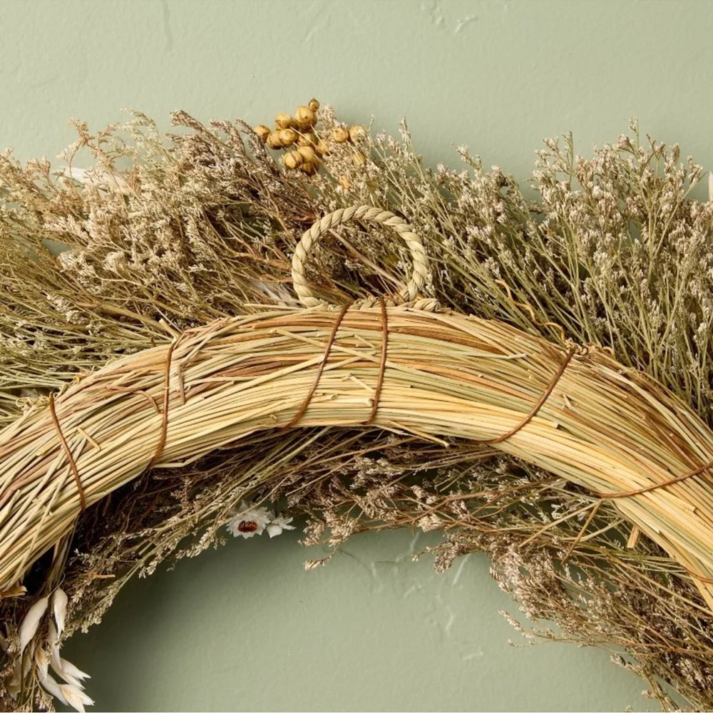 Hearth & Hand Rustic Wreath with Yellow and Cream Accents